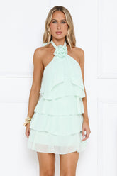 Pretty Wink Halter Mini Dress Mint