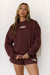BASE Fleece Round Neck Sweatshirt Brown
