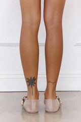 Lucia Suede Buckle Hardware Mary Jane Ballet Flats Taupe
