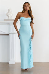 Midnight Coast Strapless Maxi Dress Blue