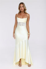 Silker Moments Satin Maxi Dress Yellow