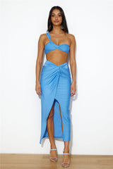 Ready For Goss Midi Skirt Blue