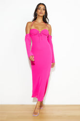 RUNAWAY Desiree Midi Dress Fuchsia