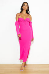 RUNAWAY Desiree Midi Dress Fuchsia