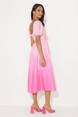 Swish This Way Midi Dress Pink
