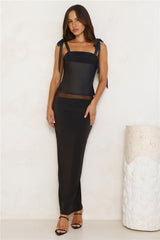 Harriet Loves Satin Top Black