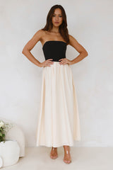 Lights Low Strapless Maxi Dress Cream