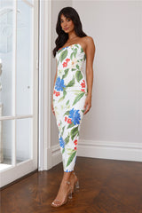 Romina Midi Dress White Floral