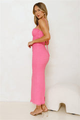 Street Style Chic Midi Dress Pink