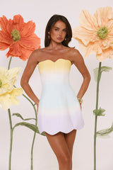 Dewdrop Dreams Strapless Mini Dress Ombre