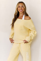 BASE Fleece Off Shoulder Sweatshirt Butter