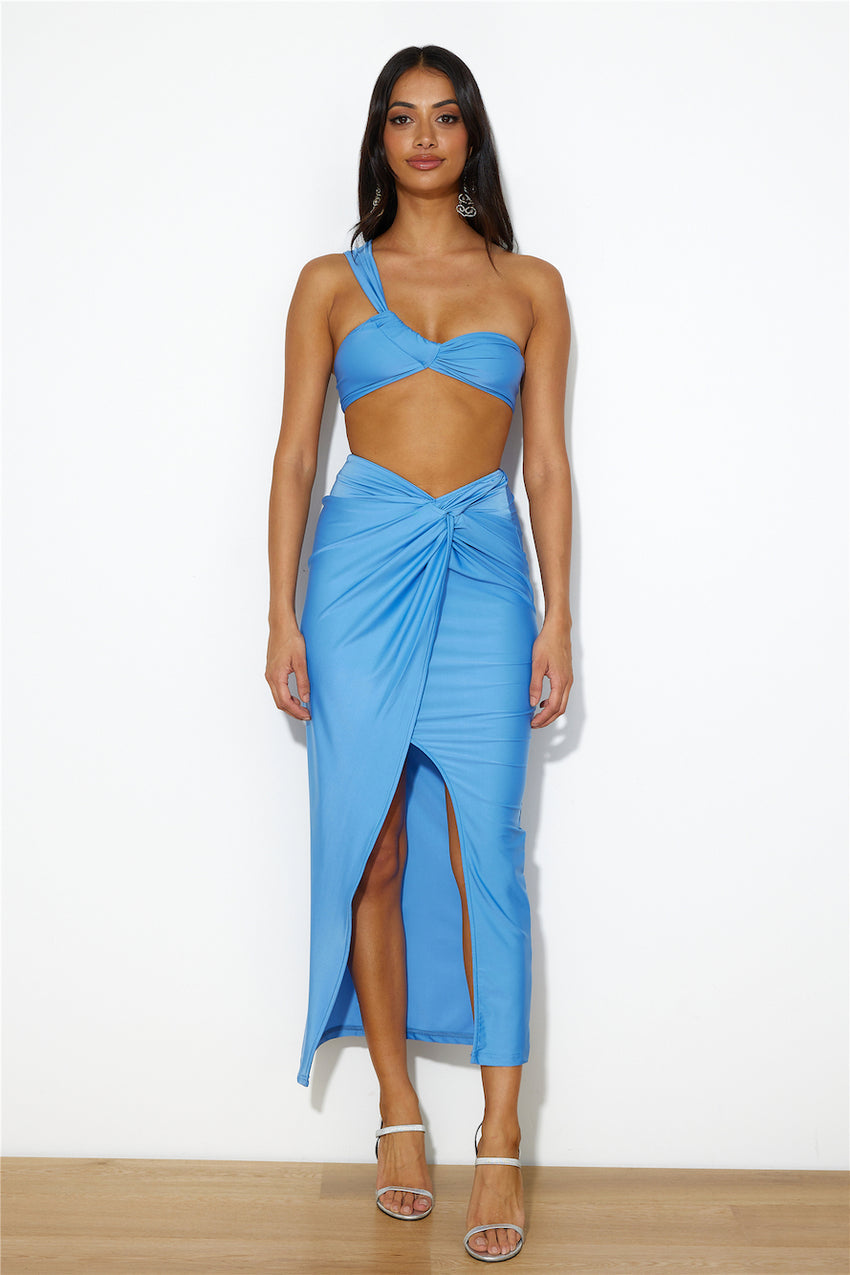 Ready For Goss Midi Skirt Blue