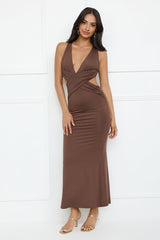 Electric Kiss Maxi Dress Brown