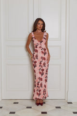 Rose Aura Maxi Dress Print
