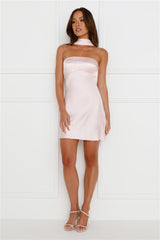 Personal Style Satin Mini Dress Pink