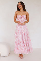 Queen Scenes Strapless Maxi Dress Pink