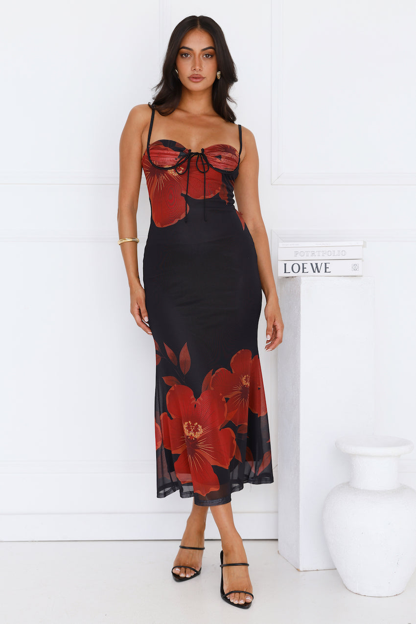 Stylish Shores Mesh Maxi Dress Black