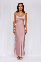 The Samara Satin Maxi Dress Dusty Pink